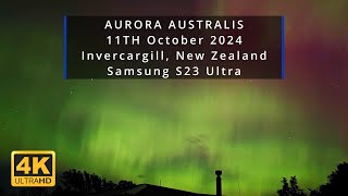 Aurora Australis Invercargill New Zealand Samsung S23 Ultra Hyperlapse [upl. by Etsirk]