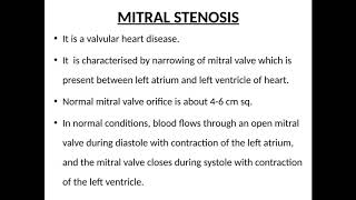 Mitral Stenosis [upl. by Bakemeier]