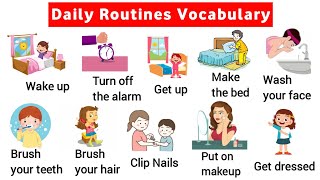 Vocabulary 40 Daily Routine vocabulary with sentence  listen and practice [upl. by Levenson343]