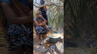 Best African bush recipe 🔥 Hadza woman cooking a food in love for others shorts [upl. by Lali104]