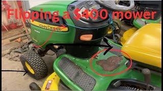 Restoring amp Flipping a 400 D130 John Deere Lawn Mower Tractor to Like New Complete Rebuild [upl. by Durno]