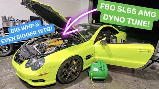 Full BoltOn SL55 AMG HITS THE DYNO [upl. by Aettam]