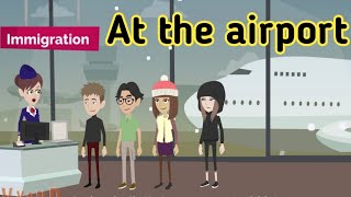 At the airport English conversation  Travel English  Learn English  Sunshine English [upl. by Meilen]