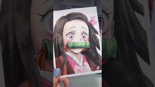 Nezuko drawing  demon slayer art tiktok lainahsart shorts [upl. by Nellad]