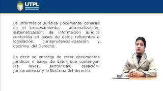 UTPL CLASIFICACIÓN DE LA INFORMÁTICA JURÍDICA JURÍDICASNUEVAS TEC APLICADAS AL DERECHO [upl. by Liryc277]