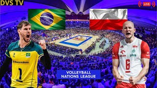 BRASIL X POLÔNIA AO VIVO LIGA DAS NAÇÕES DE VÔLEI MASCULINO [upl. by Tore]