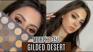 MORPHE 35U GILDED DESERT PALETTE  REVIEW  TUTORIAL [upl. by Brodie]