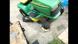 lt155 john deere mower update hood probbaly gonna part this thing out [upl. by Akcimehs]