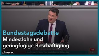 Bundestagsdebatte zu Mindestlohn und geringfügiger Beschäftigung am 280422 [upl. by Saunderson]