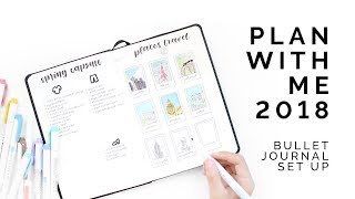 2018 plan with me 🌙 bullet journal spread ideas [upl. by Rosemarie]