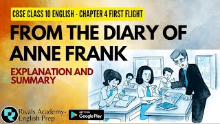 Live class 02  From the diary of Anne Frank by Anne Frank Summary  Class 10 English First Flight [upl. by Gnart]