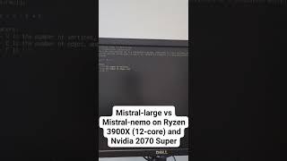 Mistrallarge vs Mistralnemo on a PC with AMD Ryzen 3900X and Nvidia 2070 Supermistralai [upl. by Starla]