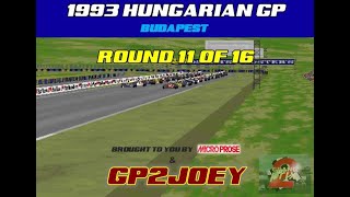 Grand Prix 2  1993 Hungarian Grand Prix Rd1116 f1 senna [upl. by Kaylil]