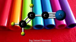 Acrylonitrile 3D Molecule Animation [upl. by Tullus726]