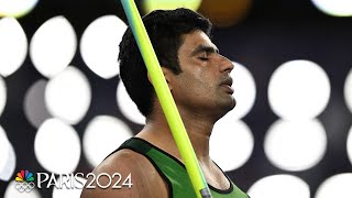 Arshad Nadeems javelin catapults Pakistan to Olympic gold medal  Paris Olympics  NBC Sports [upl. by Bricker]