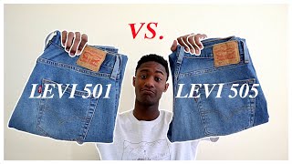 Levis 501 vs Levis 505 Fit Sizing Comfort  More [upl. by Donough]