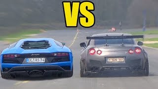 NISSAN GTR R35 vs LAMBORGHINI AVENTADOR 🚀ACCELERATION SOUND🚀 [upl. by Norud967]