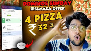 DOMINOS SUNDAY DHAMAKA OFFER  4 pizza in ₹32🔥🍕 Domino’s pizza offer  dominos offer today [upl. by Dupuis135]