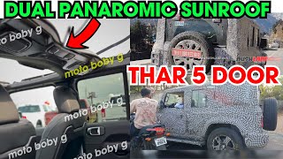 Thar 5 Door 2024  Panoramic Sunroof Fully Leaked New Interiors New Engines amp More  All Details [upl. by Stesha]