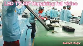 New LED TV 55 inch repairing full working video reflector paper problem repairing🙏♥️❤️ [upl. by Nortyad]