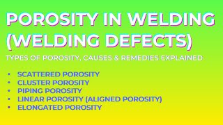 English Porosity  Welding Defects [upl. by Gillan]