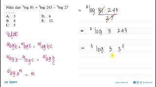 Nilai dari 3log813log2433log27 [upl. by Ahseinek949]