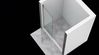 CAGLS4Framed Shower Door with Softclose Single Sliding Shower Enclosure [upl. by Wheaton]