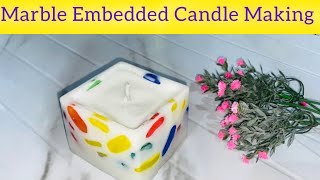 DIY DESIGNER CANDLE At Home  Paraffin Wax Candle [upl. by Anaej]