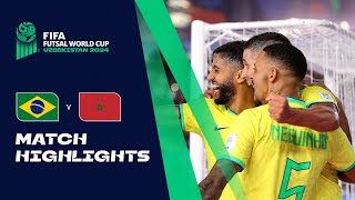 HIGHLIGHTS Brazil v Morocco  FIFA Futsal World Cup Uzbekistan 2024 [upl. by Getter291]