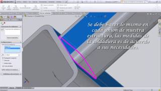 Tutorial de SolidWorks Simulación de Fuerzas en una Estructura con Piezas Soldadas [upl. by Yaeger]