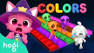 Learn Colors with Spooky Skeleton Pop It｜Halloween Colors 🎃｜Hogi Halloween [upl. by Lainad709]