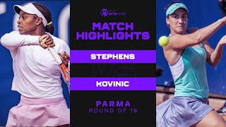 Sloane Stephens vs Danka Kovinic  2022 Parma Round of 16  WTA Match Highlights [upl. by Adnalue]