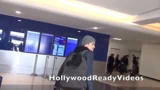 Exclusive Paul Wesley arrives late for his departing flight to Atlanta at LAX airport in LA [upl. by Barri]