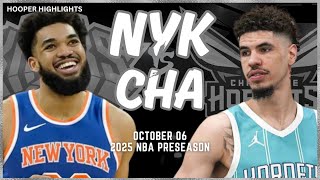 New York Knicks vs Charlotte Hornets Full Game Highlights  Oct 6  202425 NBA Preseason [upl. by Teerell]