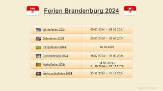 Ferien Brandenburg 2024 [upl. by Cyndy242]