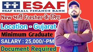 ESAF small finance bank hiring freshers  walk in interview  eligibility  location  salary  role [upl. by Chan]