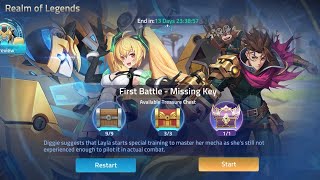 First Battle  Missing Key Realm of Legends Chapter ML Adventure My Walkthrough [upl. by Korwin598]