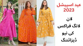 New lawn long frock designs 2023  Eid Special designing ideas [upl. by Eecart]