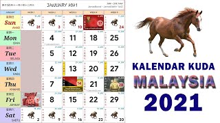 KALENDAR KUDA MALAYSIA TAHUN 2021  CALENDAR 2021 [upl. by Uot43]