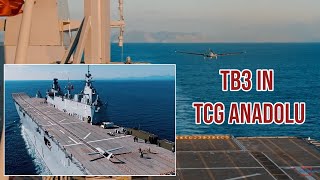 The Bayraktar TB3 Successfully Take Off and Landing from TCG Anadolu [upl. by Eromle646]