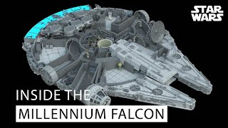 Star Wars A Detail Look Inside the Millennium Falcon [upl. by Solegnave]