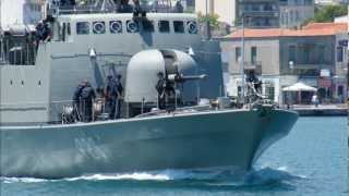 Hellenic Navy missile boat P20 HS Laskos sailing [upl. by Nur]