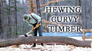 Hewing Curvy Timbers for Japanese Timber Frame [upl. by Dlabihcra]