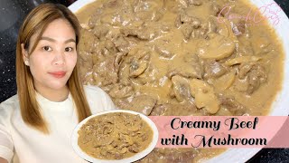 CREAMY BEEF WITH MUSHROOM RECIPE  Easy to Follow Recipe  Connh Cruz [upl. by Kerns101]