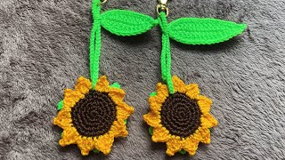 Llavero de girasol a crochet crochet crocheting tejiendoconpasion [upl. by Jobina468]