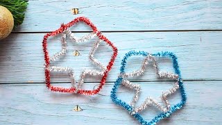 Easy Christmas Ornaments using Pipe Cleaner  Christmas Decoration Ideas  DIY Christmas Crafts [upl. by Finer]