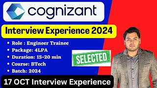 Cognizant Interview Experience 2024  Cognizant 17 OCT Interview  Cognizant cis interview questions [upl. by Lothario581]