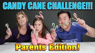 CANDY CANE CHALLENGE  PARENTS EDITIONS Weird Candy Cane Flavor Blindfolded Taste Test [upl. by Haswell]