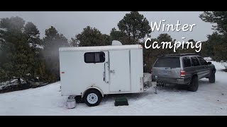 Winter Camping in our 2014 Mirage Cargo Trailer Camp Conversion [upl. by Mauri760]