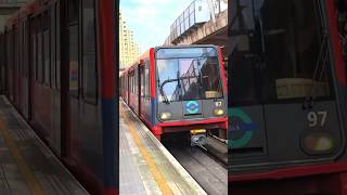 DLR train arriving at Canning Town station [upl. by Moorefield]